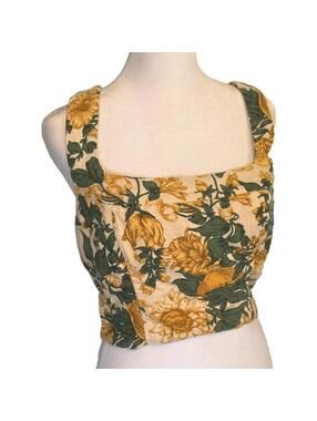Abercrombie & Fitch Floral Summer Womens Short Tank Camisole  sz L adjustable